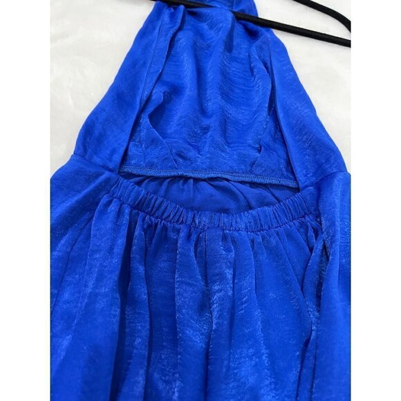 NEW Show Me Your MuMu Collette Halter Maxi Dress in Royal Blue Size-XS MSRP $198 - Picture 8 of 10